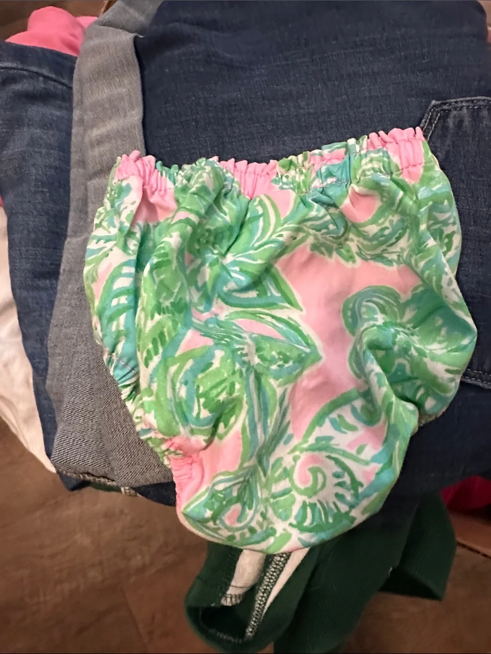 Lilly Pulitzer Pink & Green Tropical Floral Diaper Cover